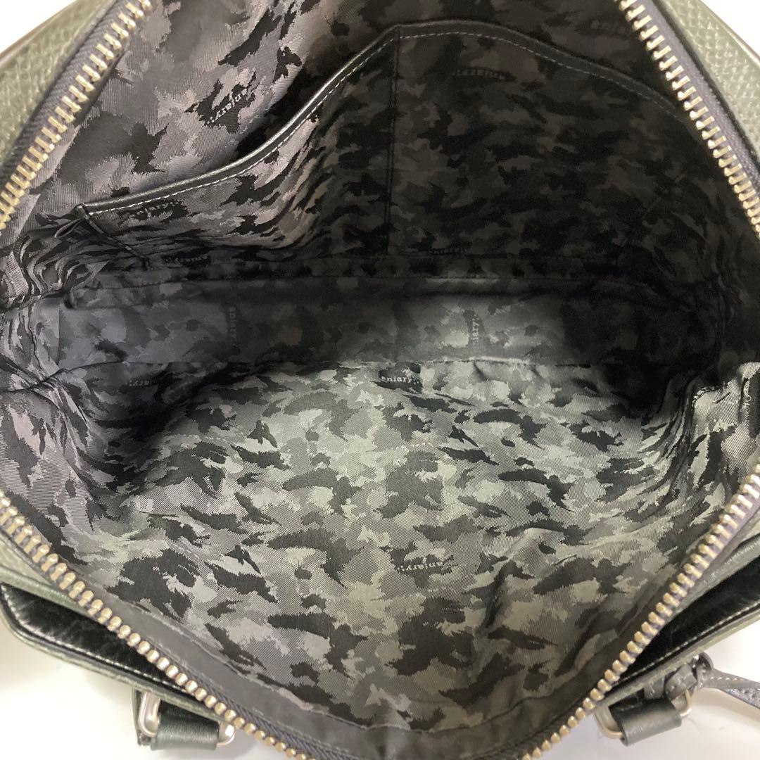 アニアリ トートバッグ パイソン シルバーカーキ レザー