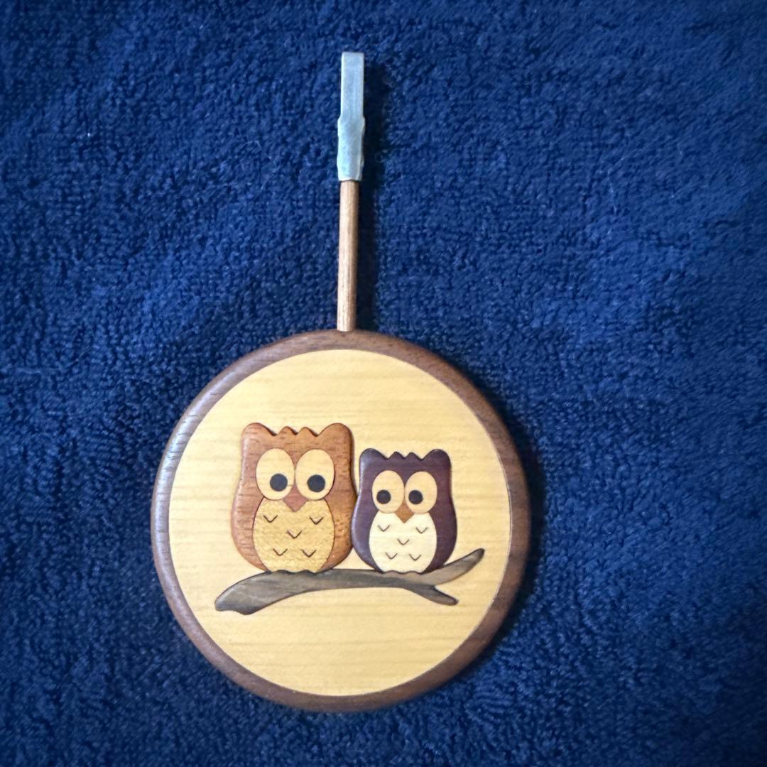 工房ペッカー　旭川クラフト　振り子　ふくろう　フクロウ　壁掛け時計　インテリア