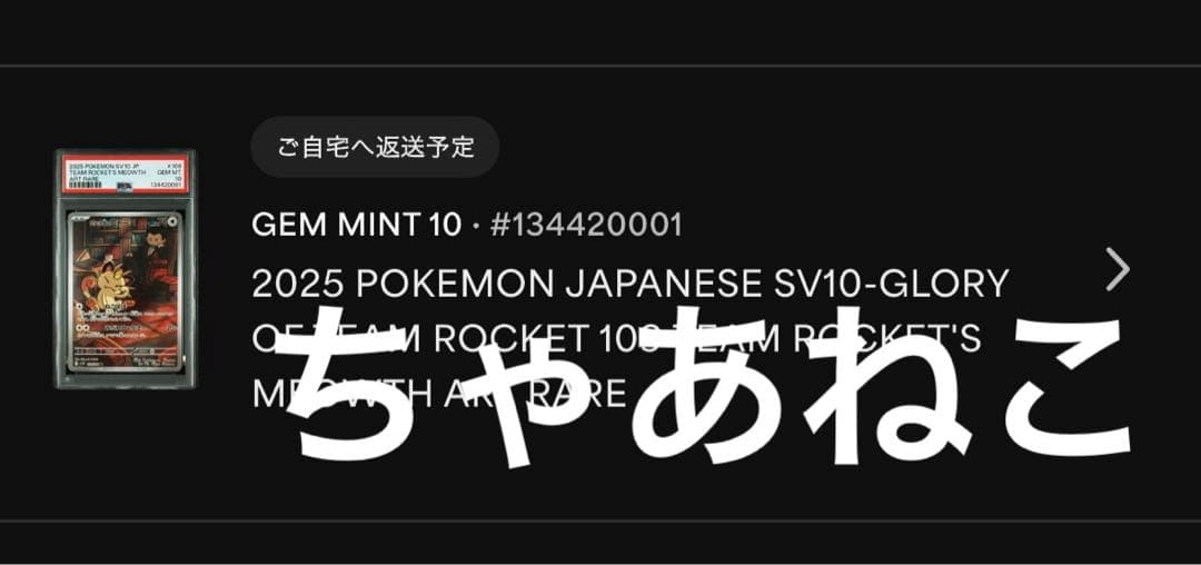 PSA10＊ロケット団のニャース AR ロケット団の栄光 Meowth