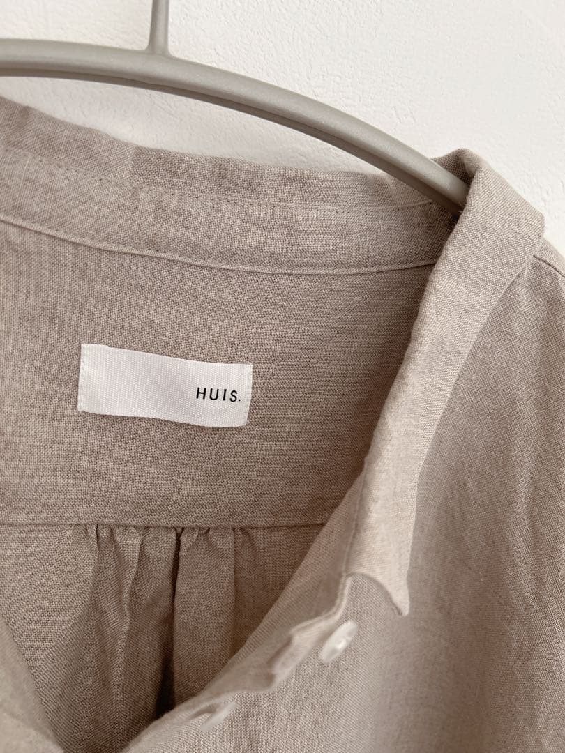 HUIS 8分袖オールドレピアリネンワイドブラウス きなり レディス U108
