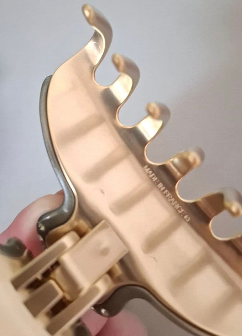 【美品】アレクサンドルドゥパリ M ヘアクリップ　人気のグレーカーキ 完売品