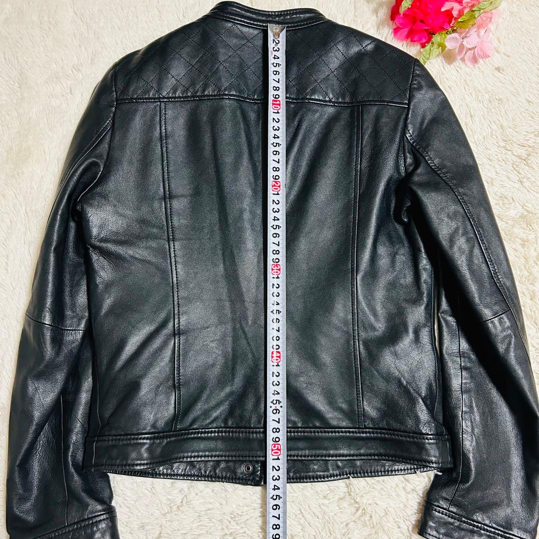 ICB シングルライダースジャケット　ラムレザー　羊革　ブラック　Mサイズ