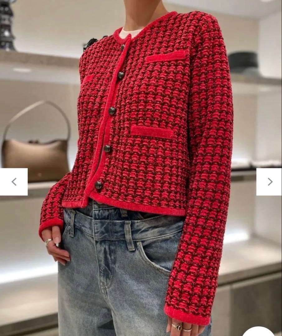 今期☆diagramツイードニットカーディガンgrace continental