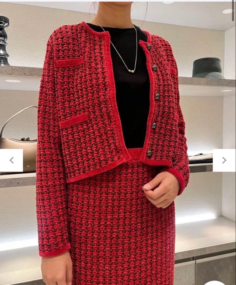 今期☆diagramツイードニットカーディガンgrace continental