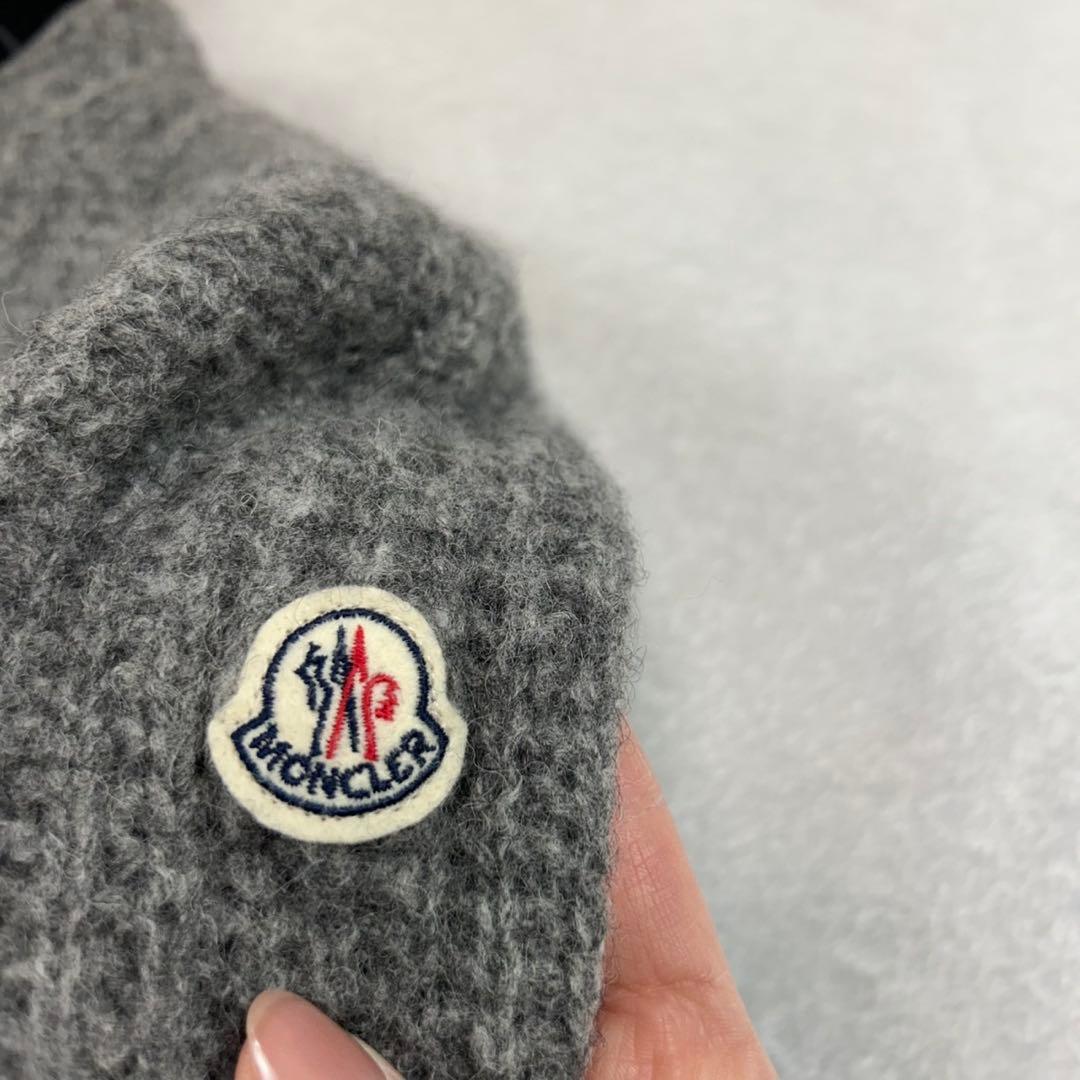 K972 美品 M モンクレール ロゴワッペン 長袖 ニット グレー メンズ