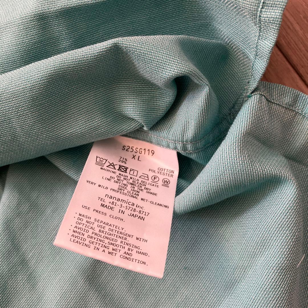 【未使用品】ナナミカ オープンカラーパナマショートスリーブシャツ　ミント