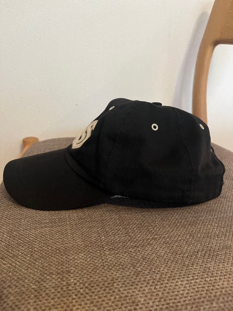 90s STUSSY 刺繍 キャップ 紺タグ ブラック オールドステューシー