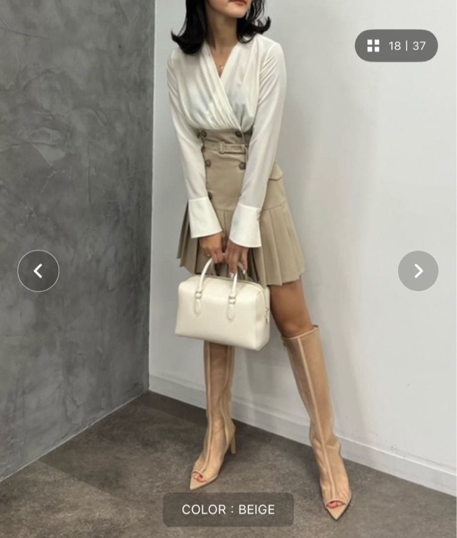 エイミーイストワール EIMY ISTOIRE オープントゥシアーロングブーツ