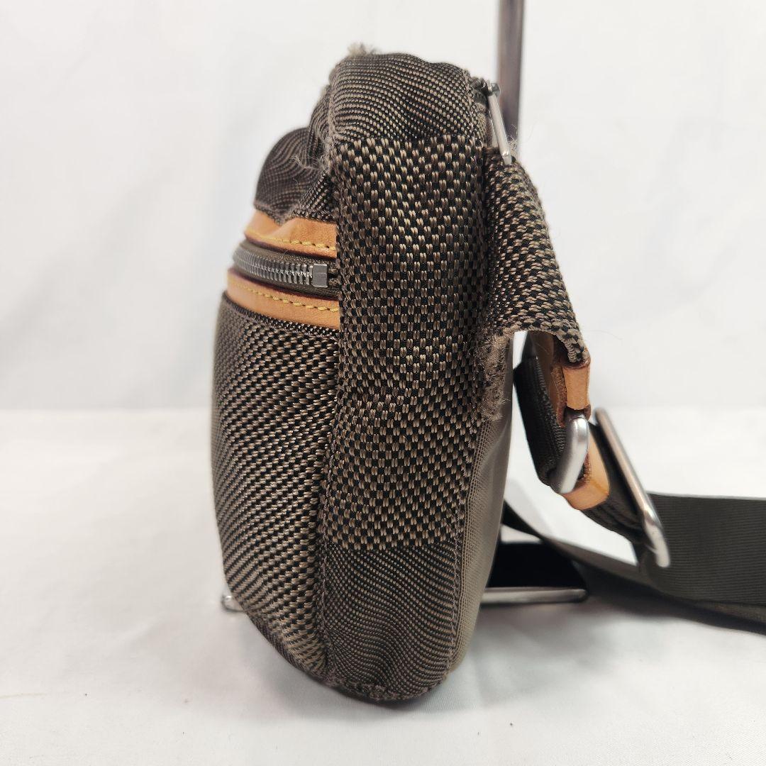 【良品】ルイヴィトン ダミエ ジェアン ボディバッグ レザー キャンバス カーキ