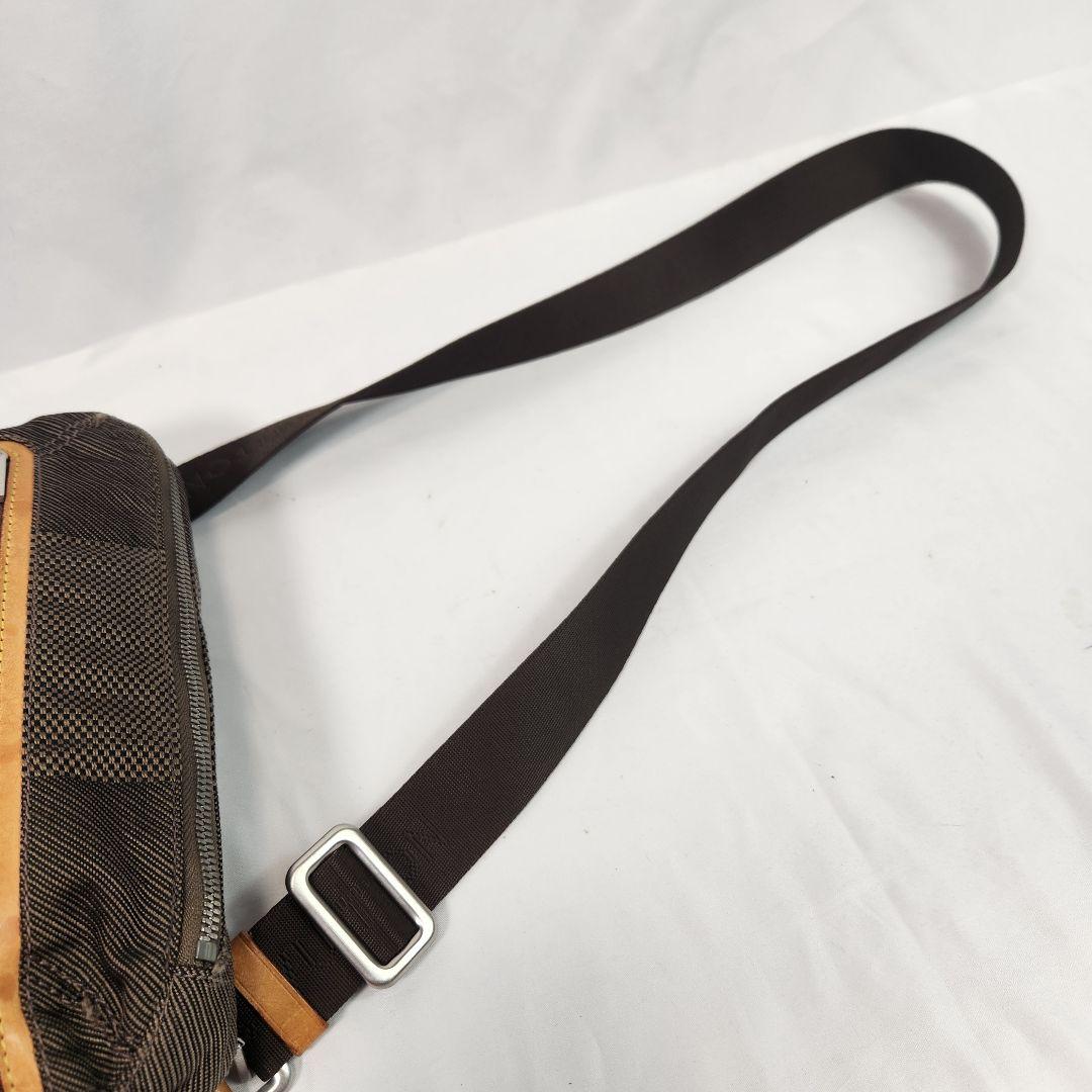 【良品】ルイヴィトン ダミエ ジェアン ボディバッグ レザー キャンバス カーキ