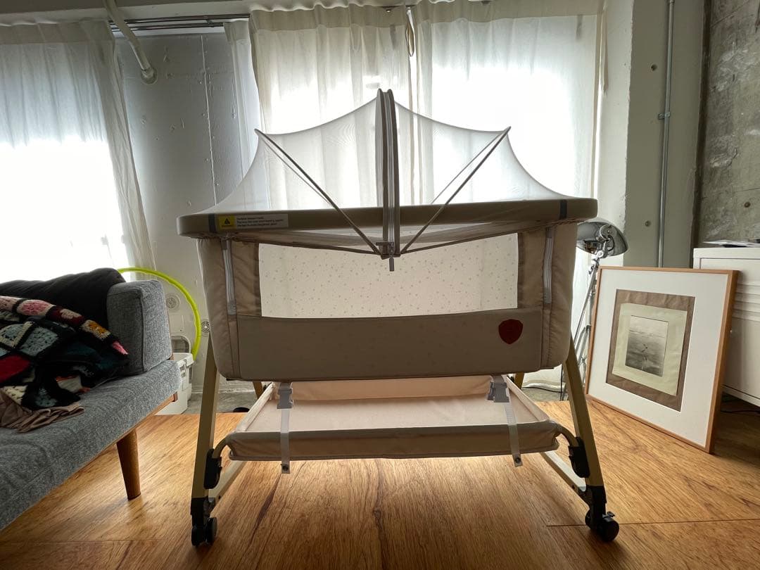 HZDMJ 折りたたみベビーベッド カーキ