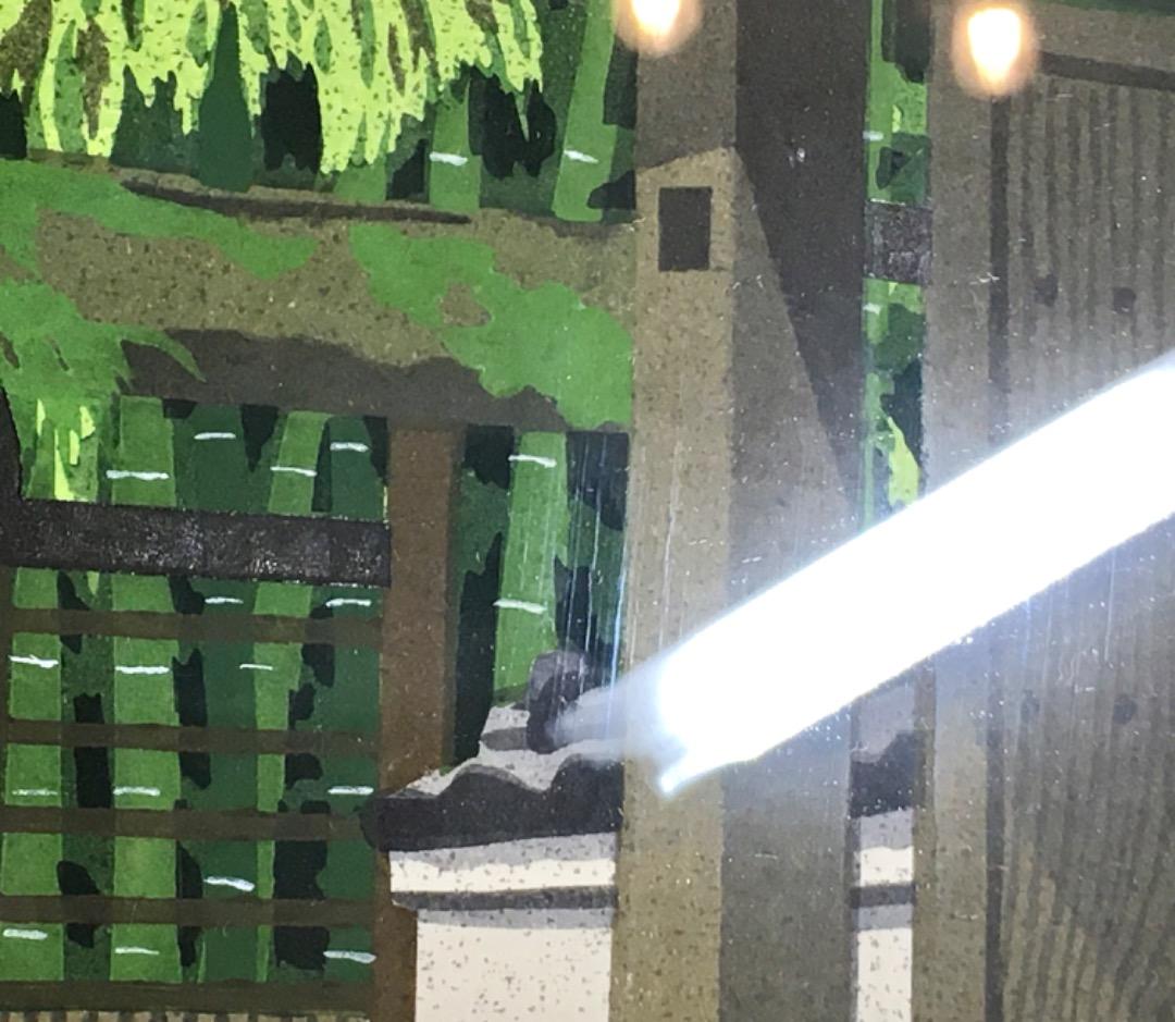 ○井堂雅夫 「銀閣寺 椿」木版画 1993年制作 54/200 直筆サイン 真作