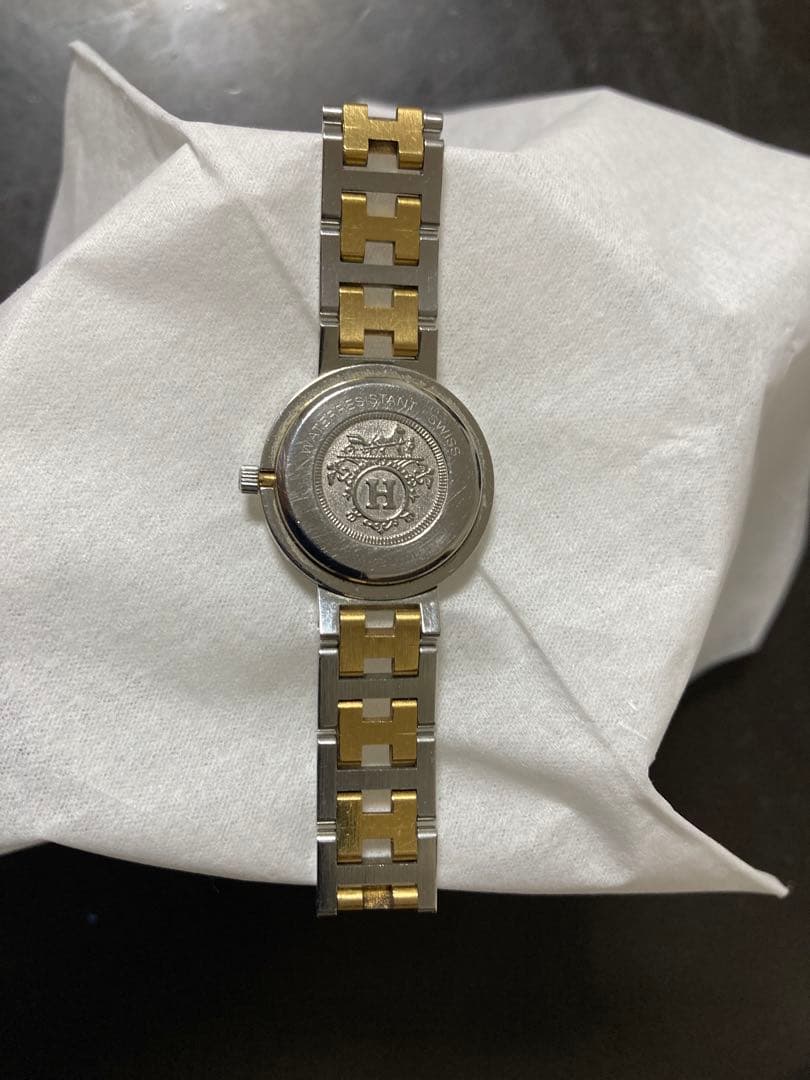 HERMES アナログ時計 シルバー/ゴールド