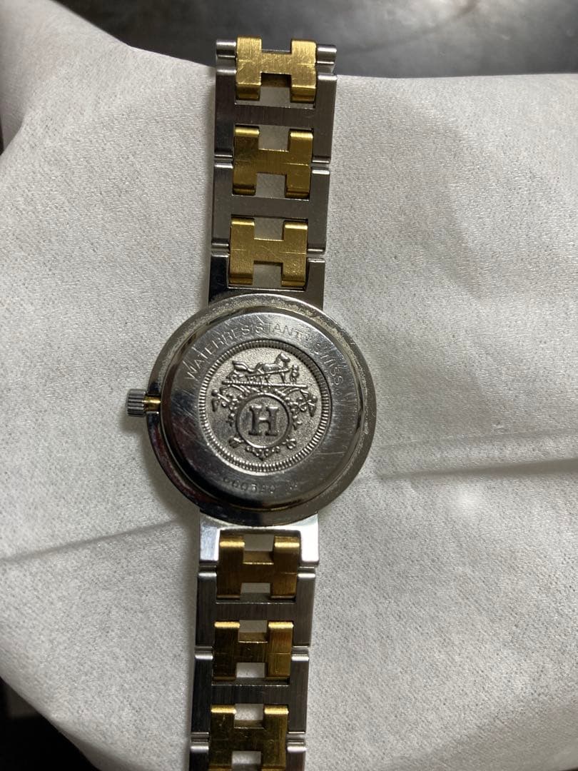 HERMES アナログ時計 シルバー/ゴールド