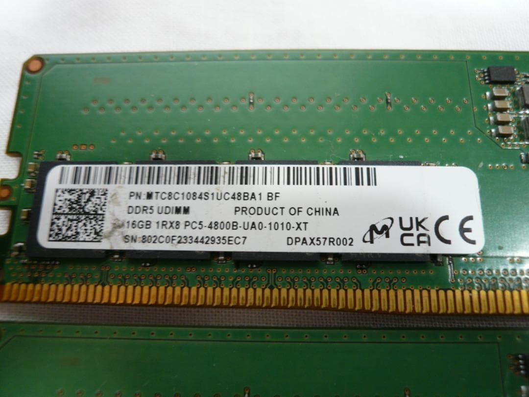 DDR5 32GB PC5-38400 PC5-4800 16GBx2枚
