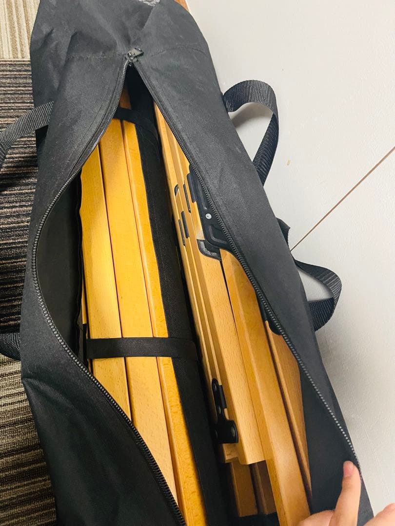 【良品】FIELDOOR ウッドロールトップテーブル 120cm