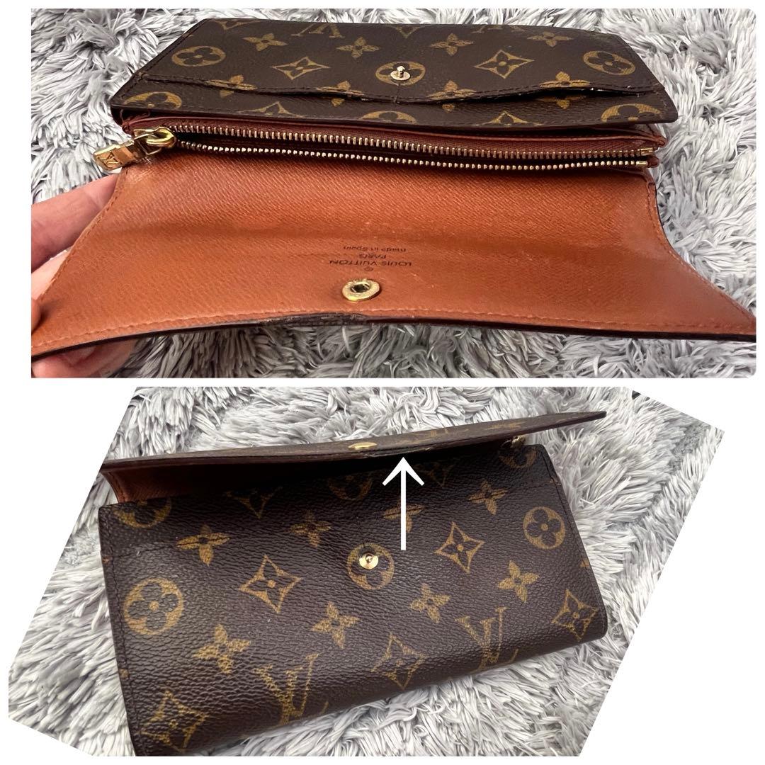ルイヴィトン　長財布　モノグラム　ポルトモネクレディ　ブラウン