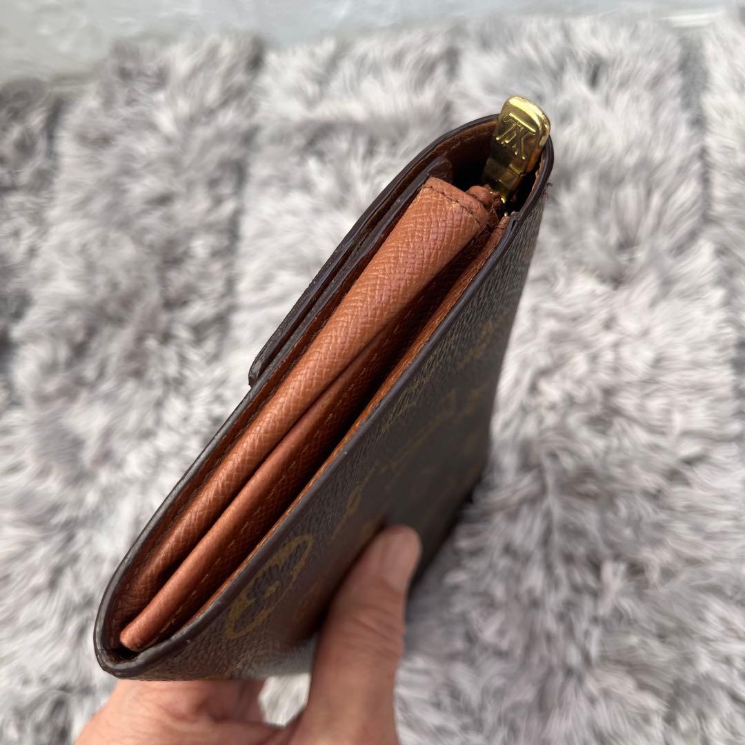 ルイヴィトン　長財布　モノグラム　ポルトモネクレディ　ブラウン