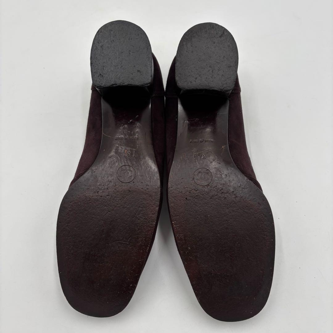 CHANEL シャネル ココマーク スエード パンプス　太ヒール 37 約24㎝