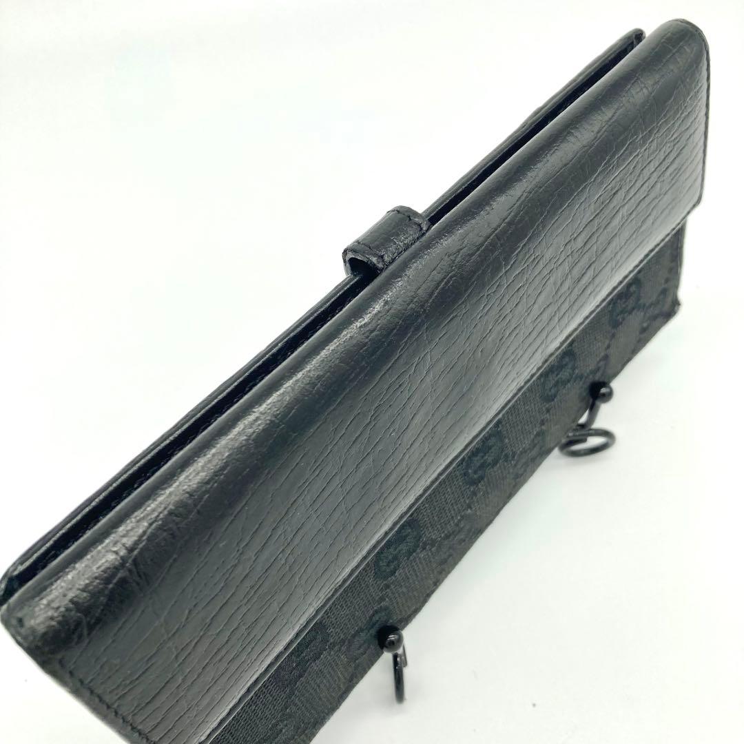 GUCCI グッチ ジャッキー 長財布 GGキャンバス レザー ブラック