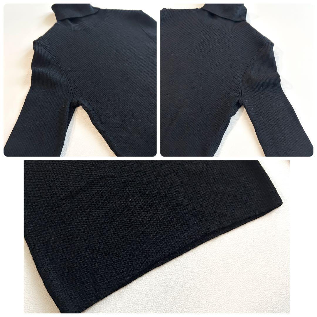 BLUE LABEL✨タートルネック ノバチェック リブニット ブラック　38