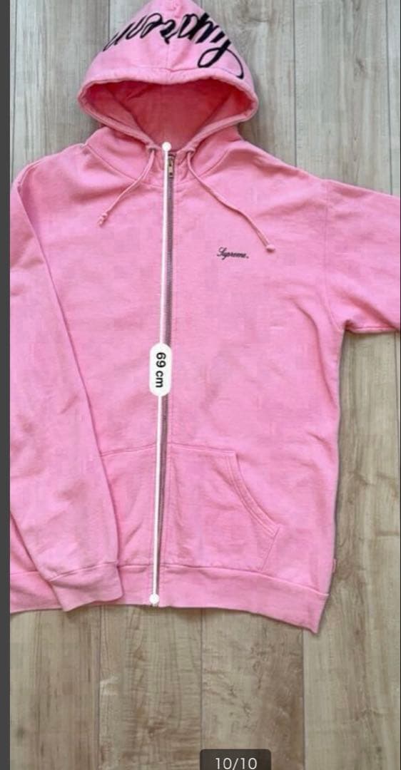 Supreme ピンク フード付きパーカー M 値下げ❌