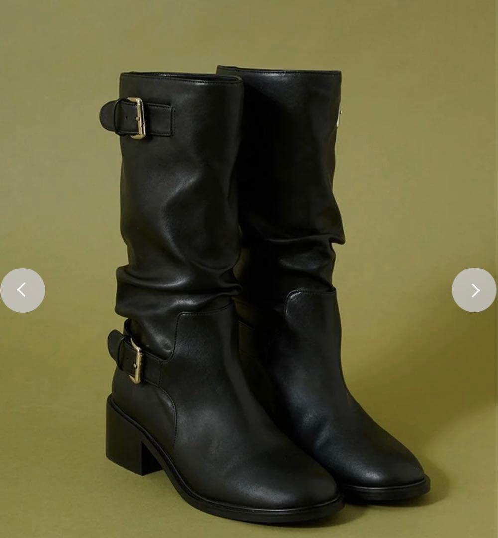 SNIDEL スナイデル ルーズバックルショートブーツ