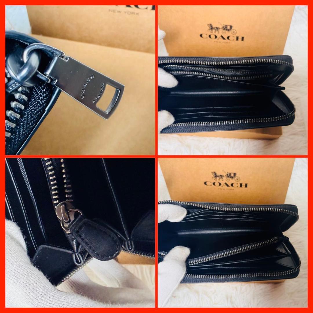 【新品未使用品】COACH メンズ　長財布　ブルー×カモフラ柄　迷彩柄 箱付き