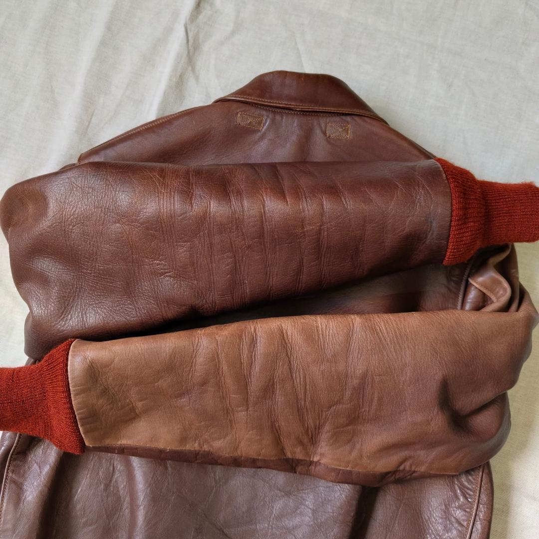 バズリクソンズ A-2 フライトジャケット 赤リブ 1942年モデル 34