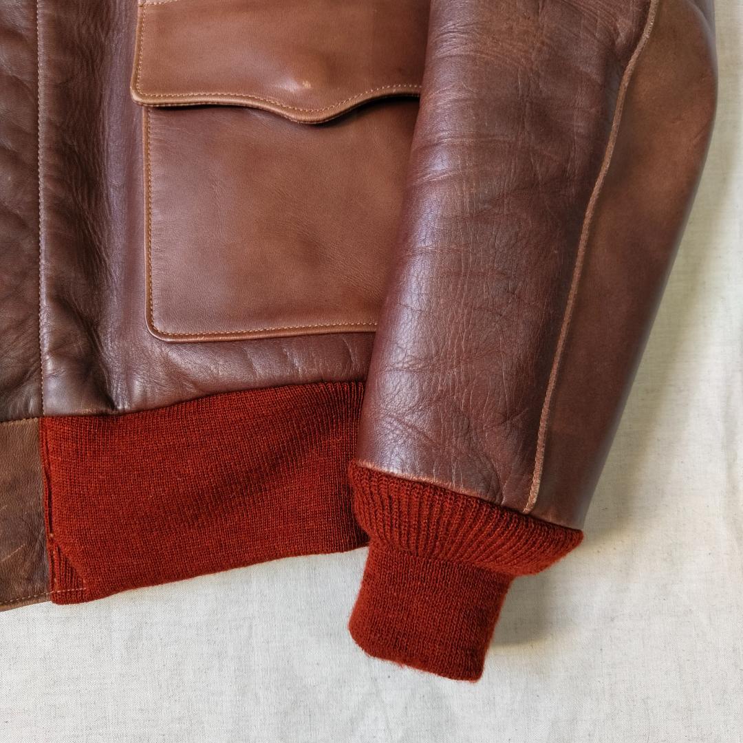 バズリクソンズ A-2 フライトジャケット 赤リブ 1942年モデル 34