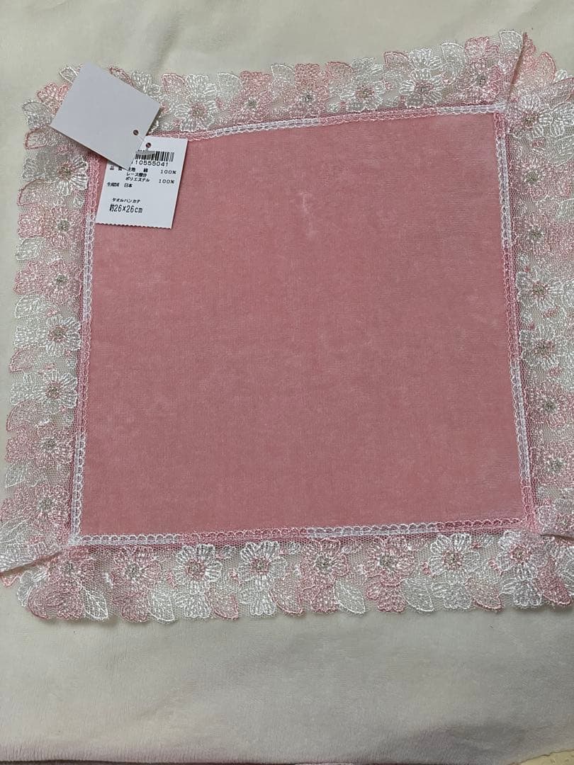 近沢レース　ハンカチ　婦人画報別注　春爛漫　桜便り　桜ひらひら　5枚セット