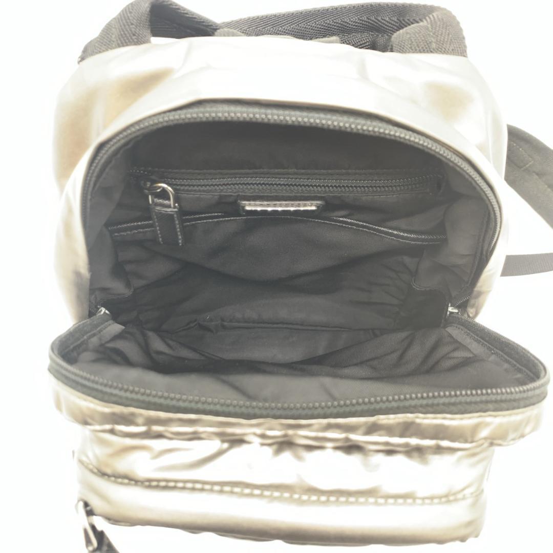 プラダ PVC ナイロン ボディバッグ ワンショルダー 1BZ026 シルバー