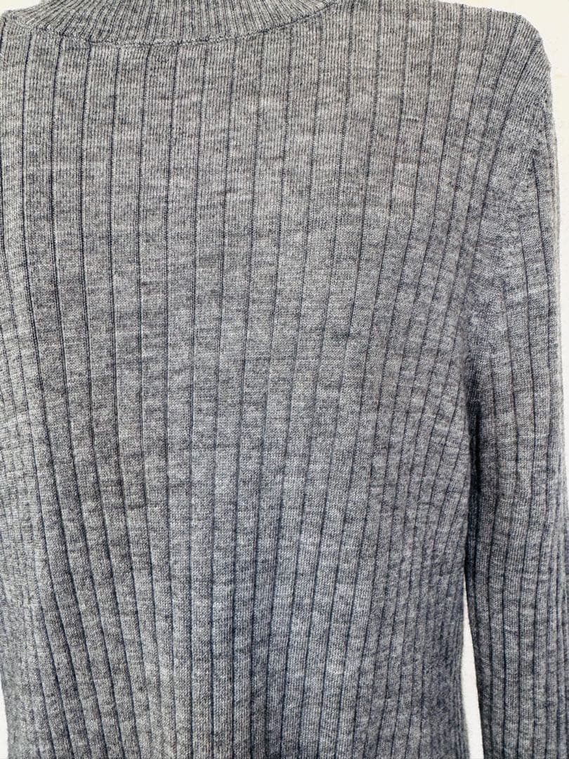 ドゥロワー シルクカシミヤ リブタートルニット 霜降りグレー