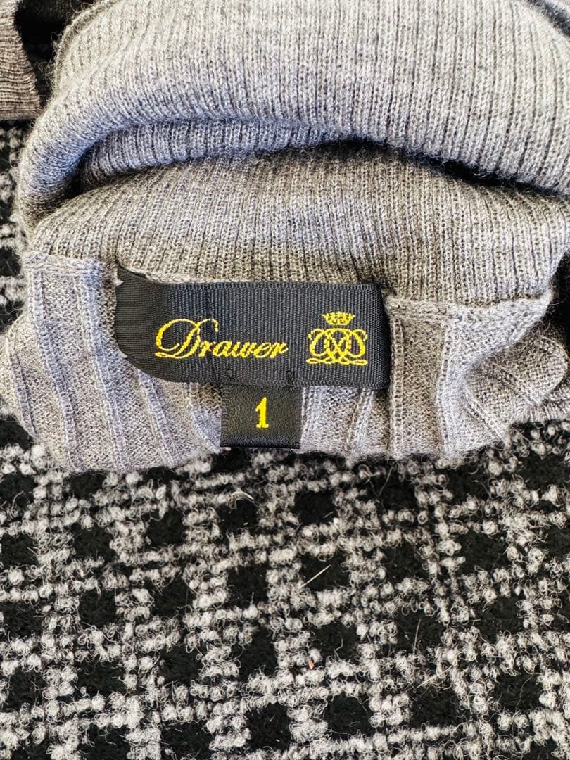 ドゥロワー シルクカシミヤ リブタートルニット 霜降りグレー