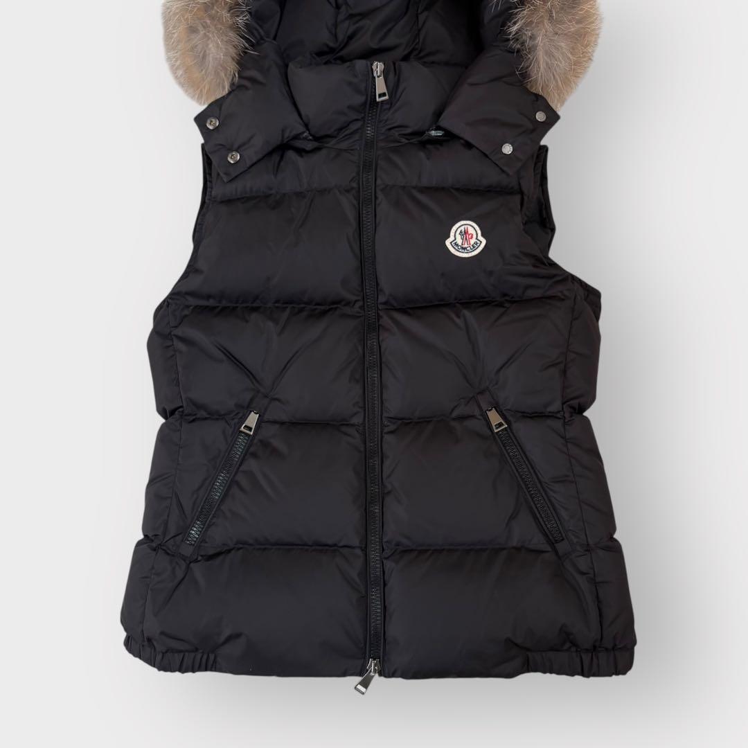 美品　MONCLER GALLINULE フォックスファー　ダウンベスト　黒