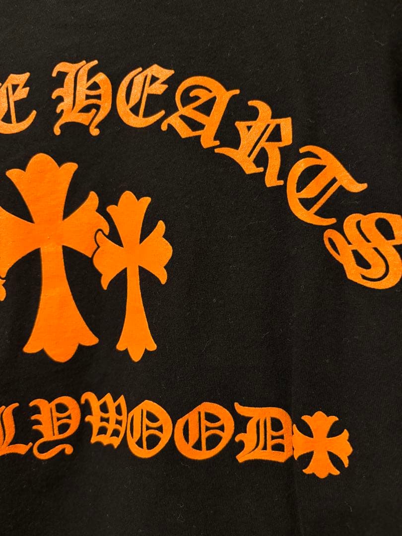 超美品 ハワイ購入 CHROME HEARTS ブラック オレンジ (L)ロンT