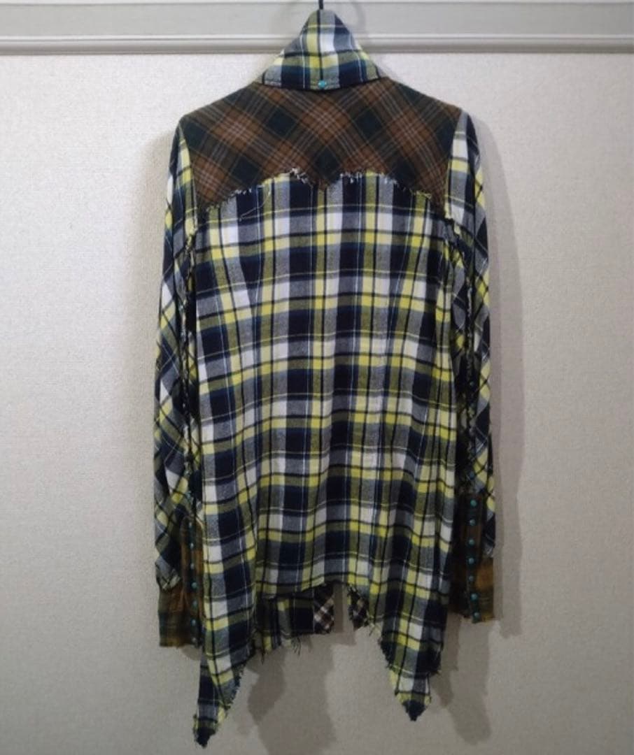 LGBルグランブルーチェック柄ネルシャツ イエロー/ネイビー