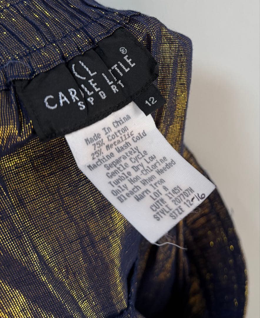 90s シャンブレー ティアードスカート ゴールド hooked itimi