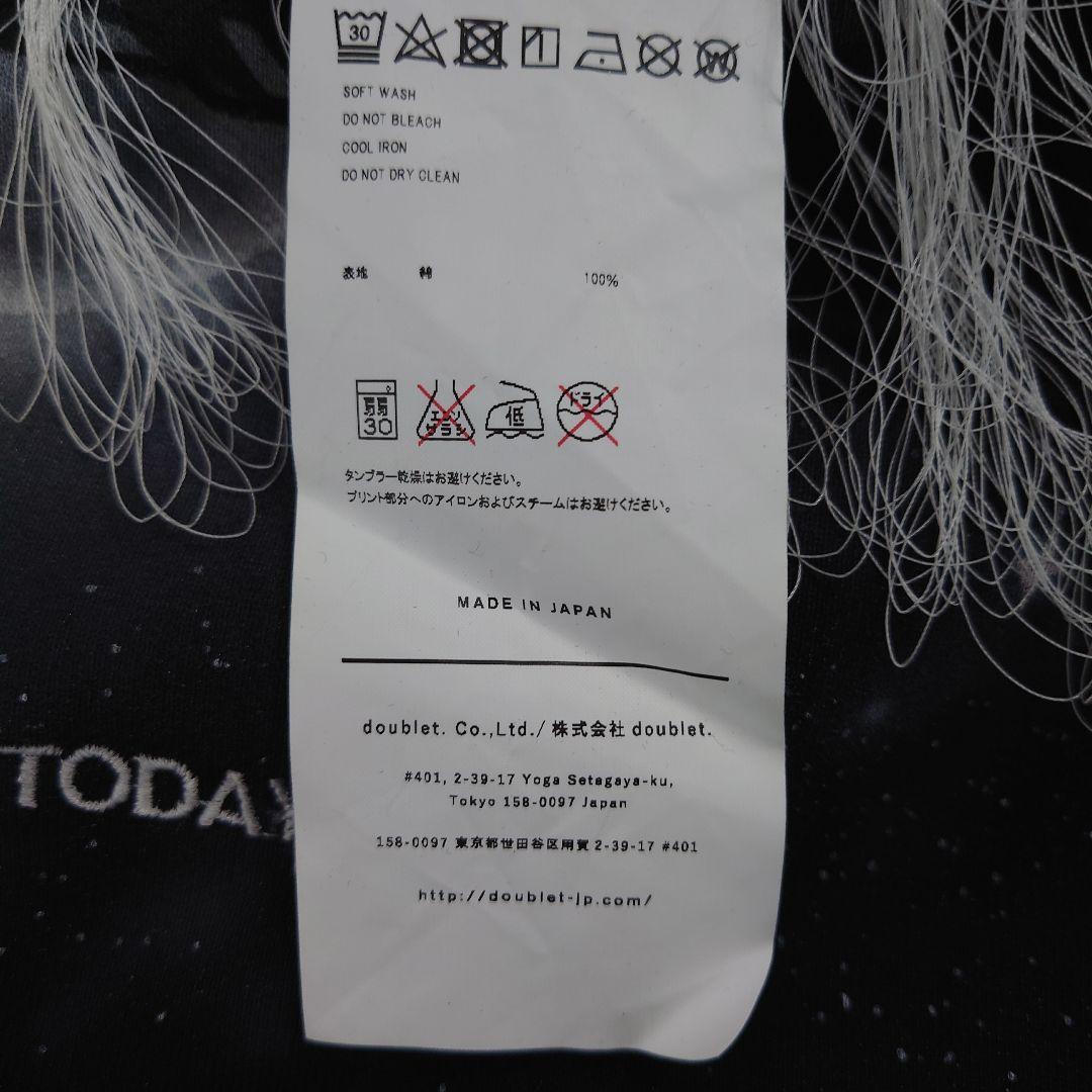 【未使用タグ付】 ダブレット　フリンジ　クリスマス　刺繍ロゴ　パーカー　黒