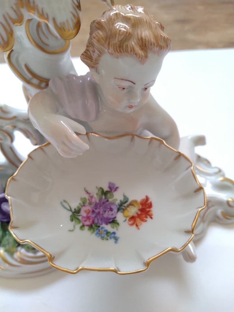 希少 Dresdenドレスデン カールティーメ工房　　天使の燭台ペア キャンドル