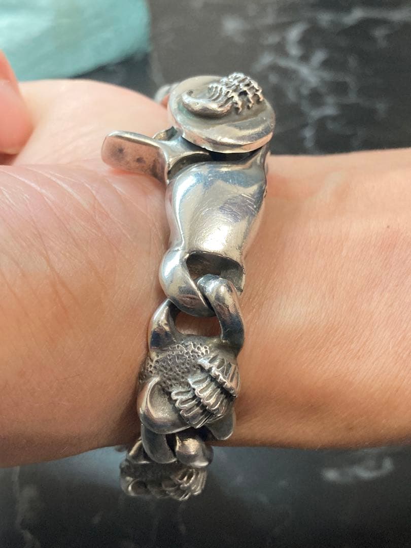 [53] Silver950 / クロウ 爪モチーフ ブレスレット ヴィンテージ