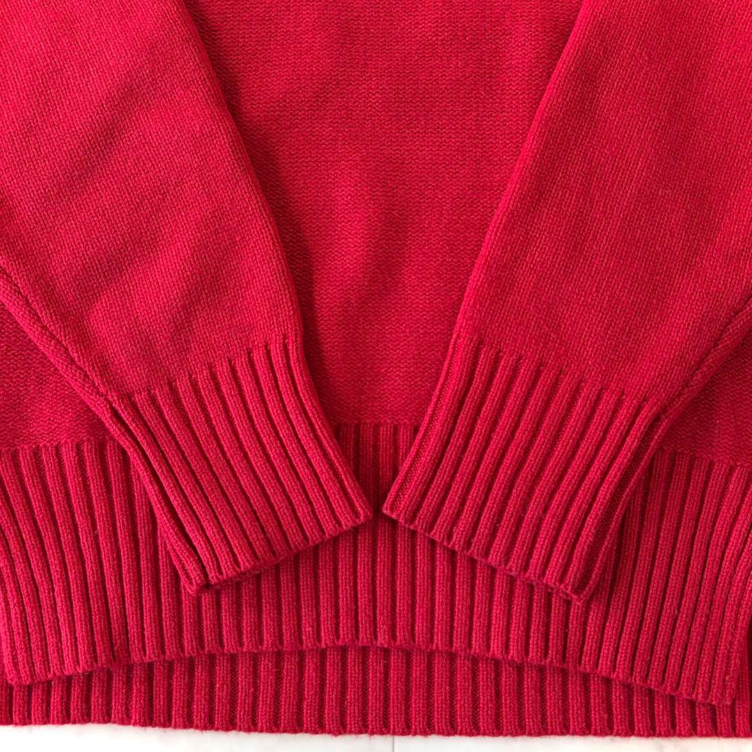 美品 ドレステリア 洗える ウールブレンド タートルネックニットプルオーバー 赤