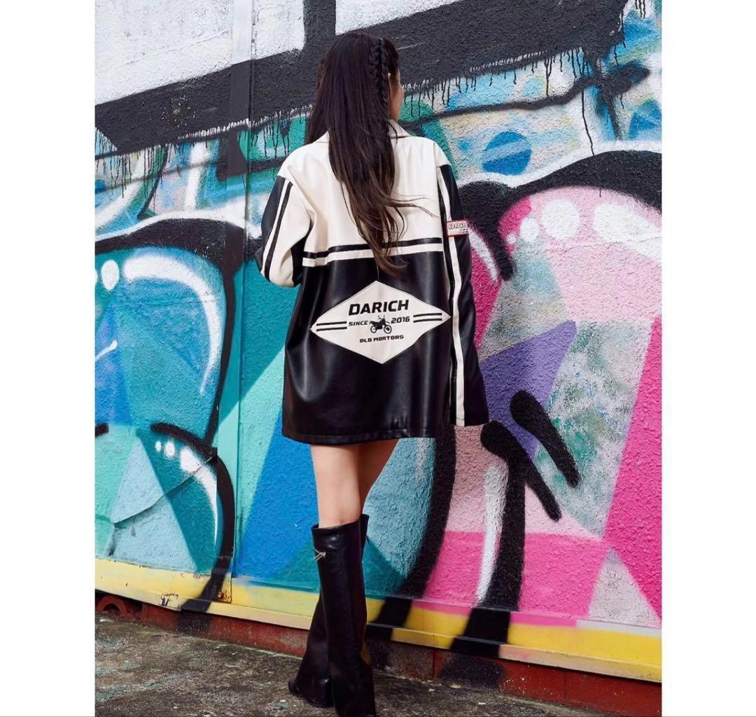【新品希少】ダーリッチ Darich バイカラーレザースタジャン