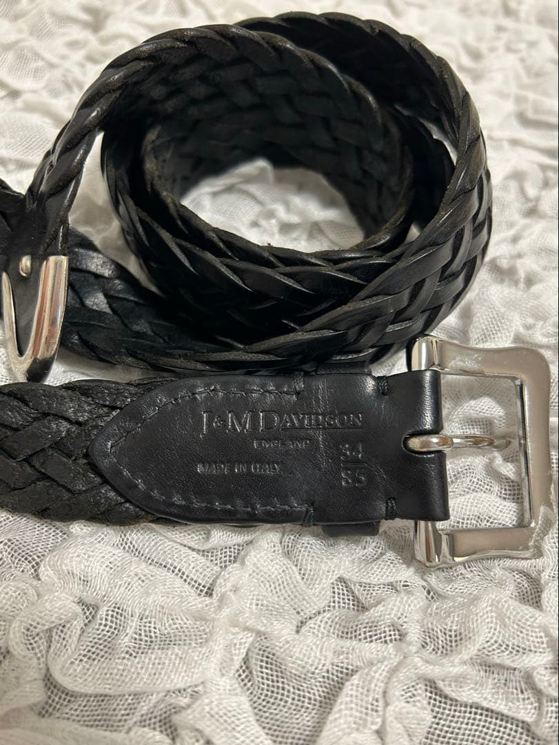 J.M. DAVIDSON 編み込みレザーベルト