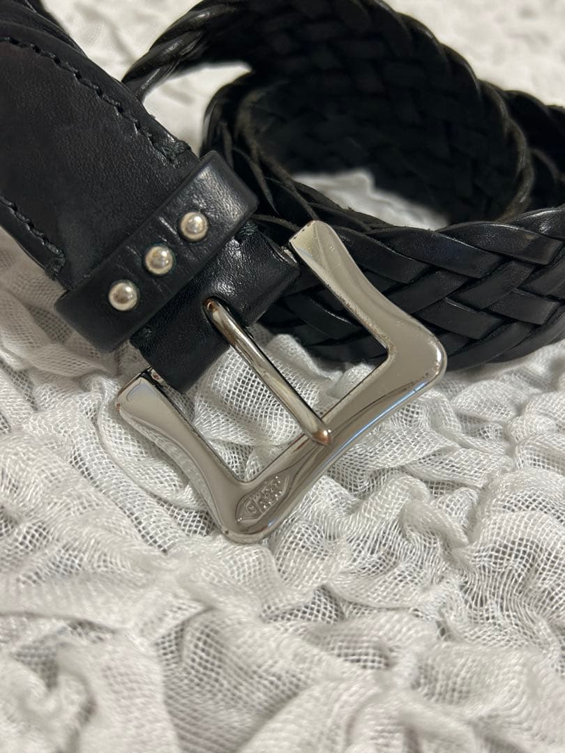 J.M. DAVIDSON 編み込みレザーベルト