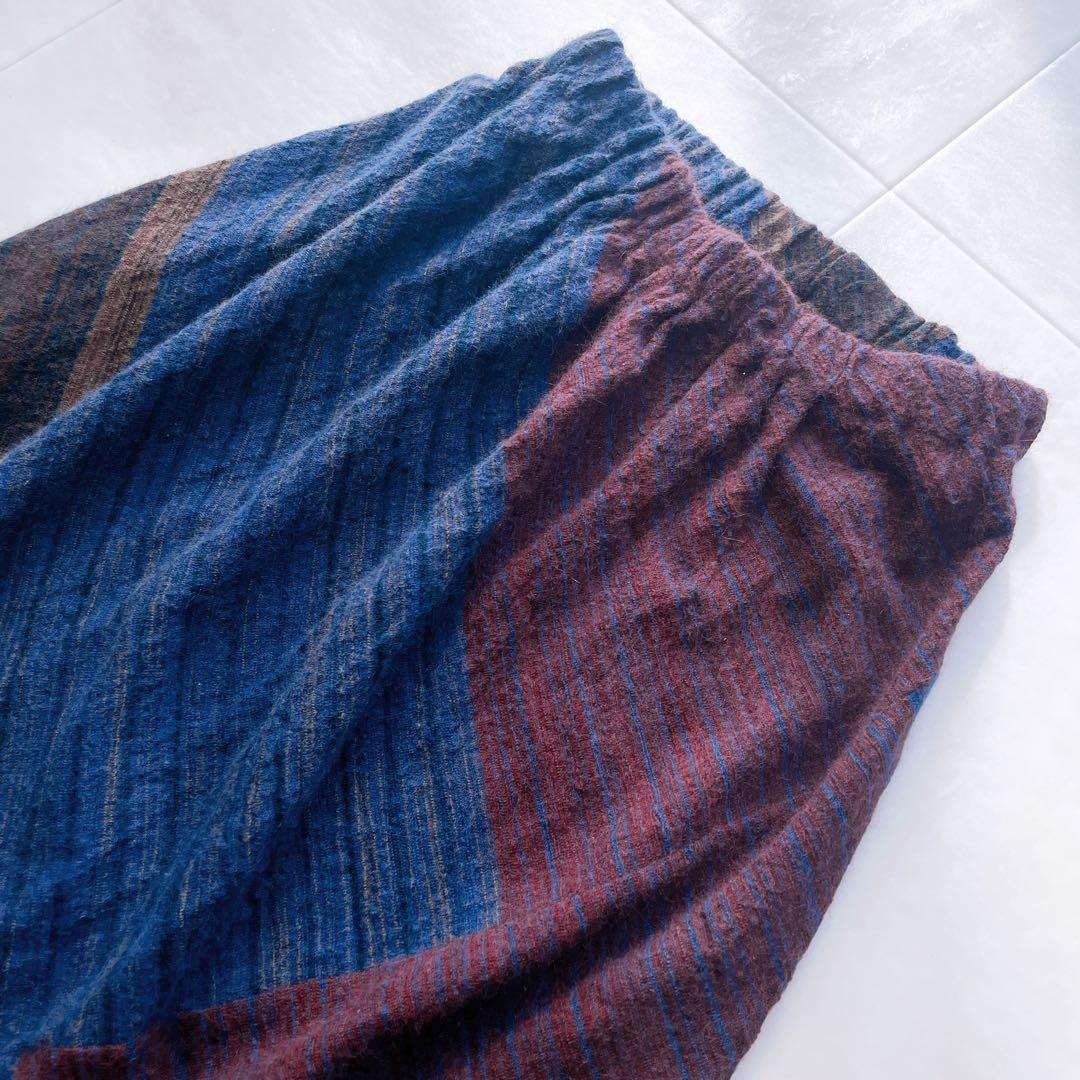 美品✨ヨーガンレール アンゴラ混 ロングスカート ウエストゴム M