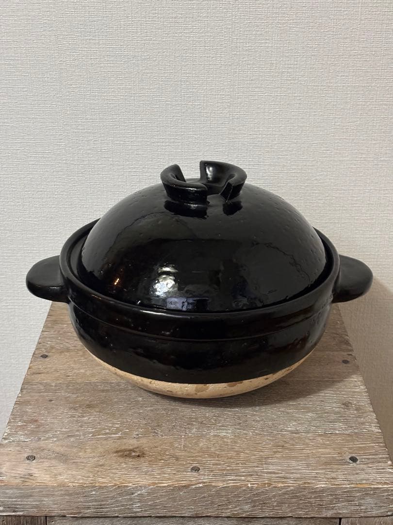 長谷園　かまどさん　3合炊き　黒色 土鍋