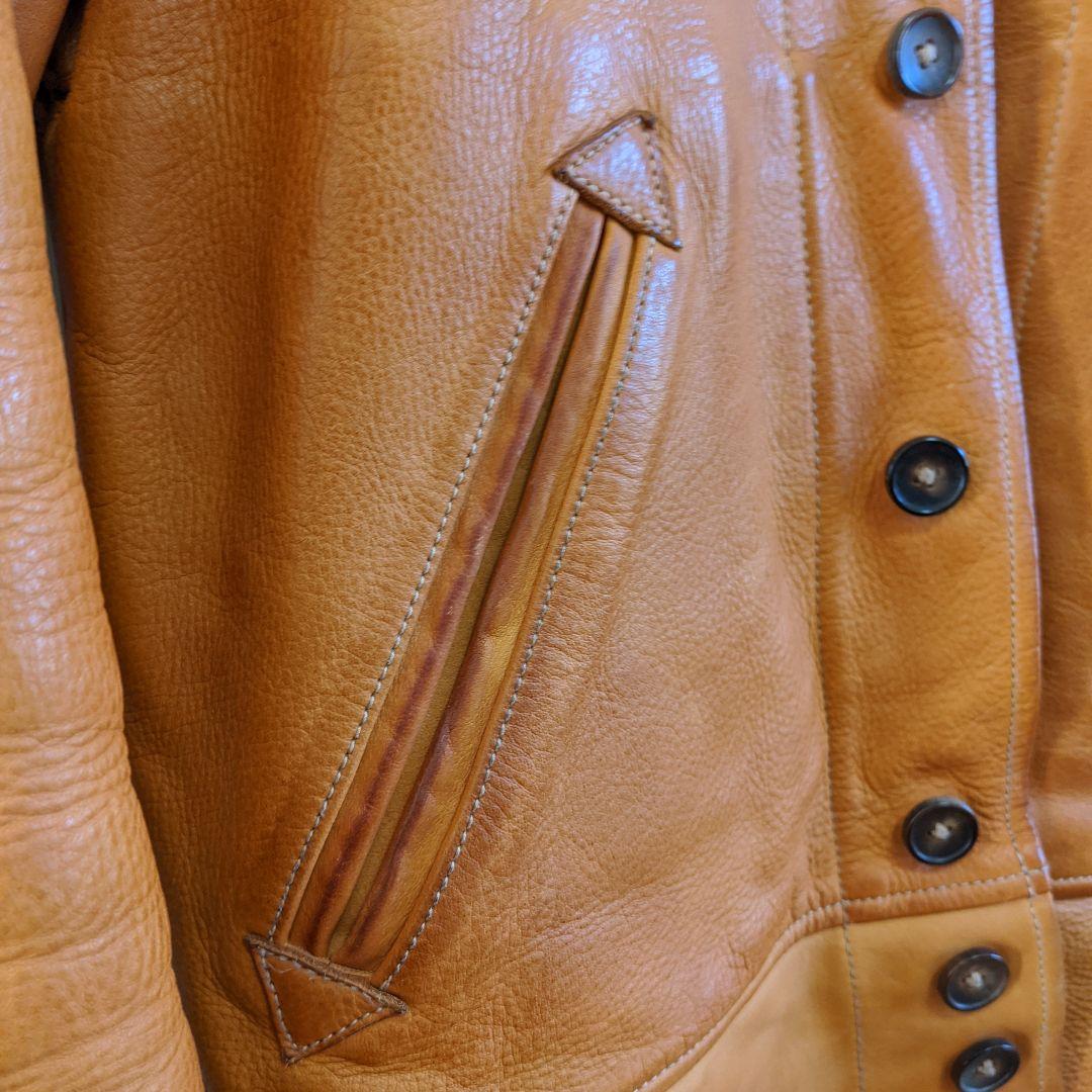 最終価格】ヌメ革ビンテージカウハイドコサックジャケット SIZE M