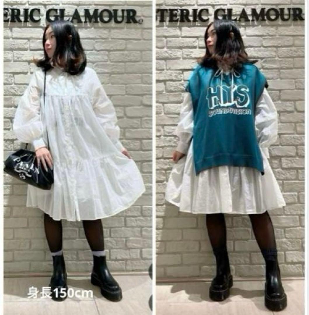 新品タグ付 HYSTERIC GLAMOUR SKULL刺繍ティアードワンピース