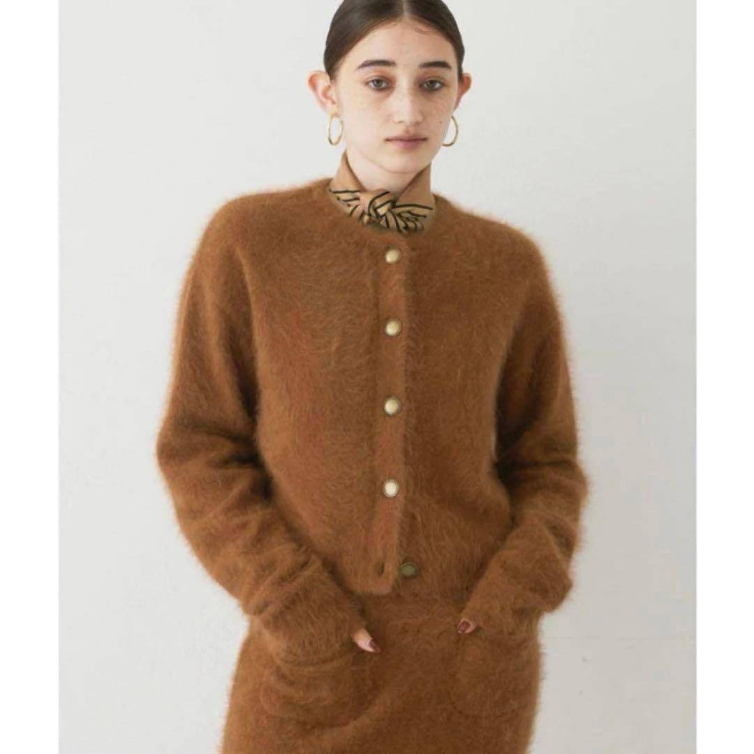 【THE PAUSE】ファーニットショートカーディガン